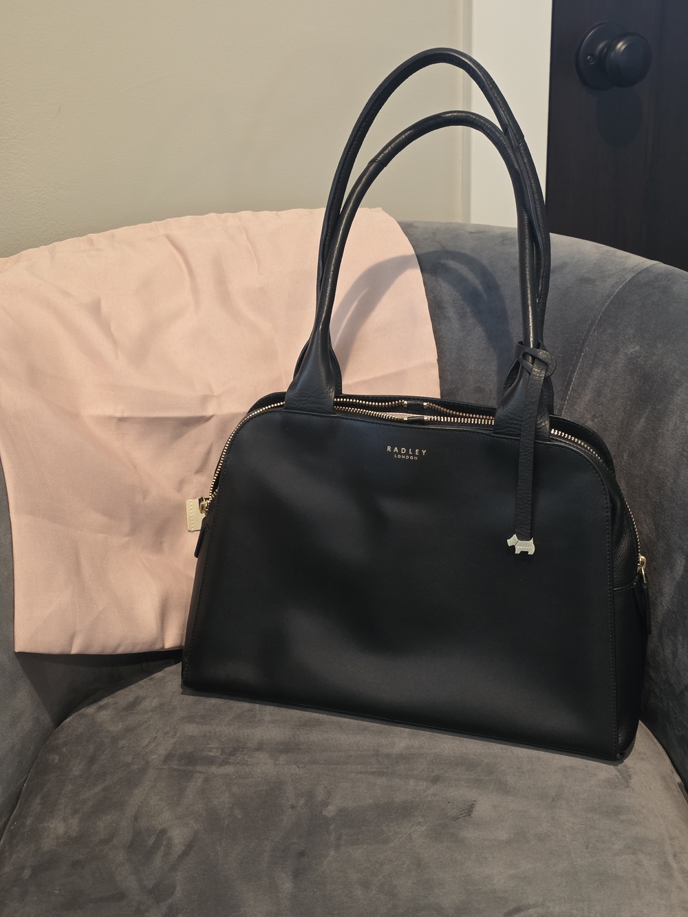 RADLEY LONDON Millbank Black Leather Dome Satchel